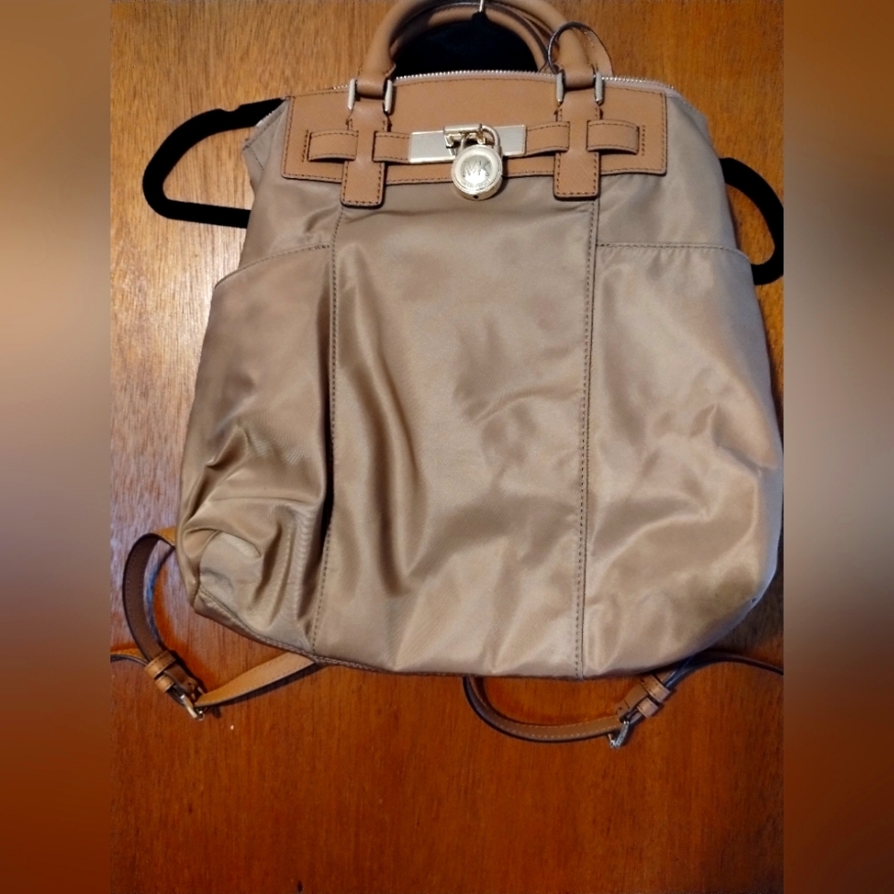 Michael Kors Hamilton Nylon and Leather Backpack
